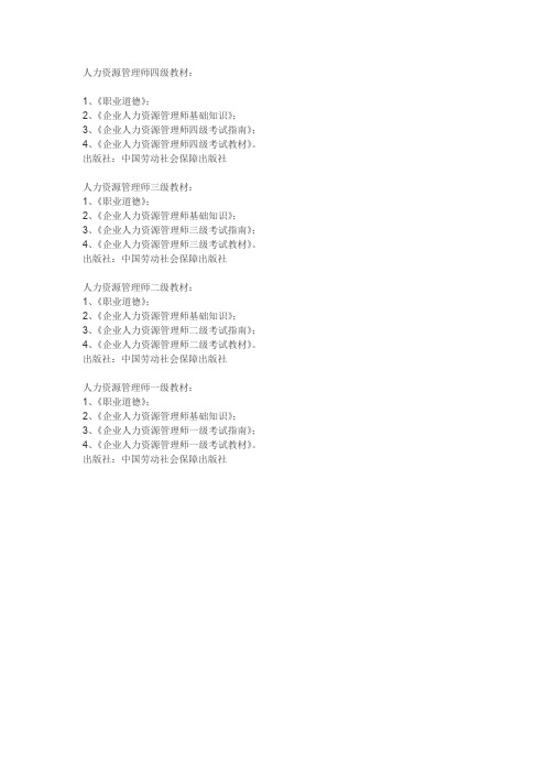 人力资源管理需要学习的课程