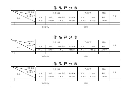 PPT比赛评分表