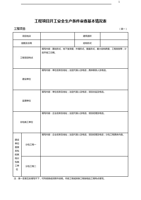 湖南省建设工程项目开工安全生产条件审查申请报告