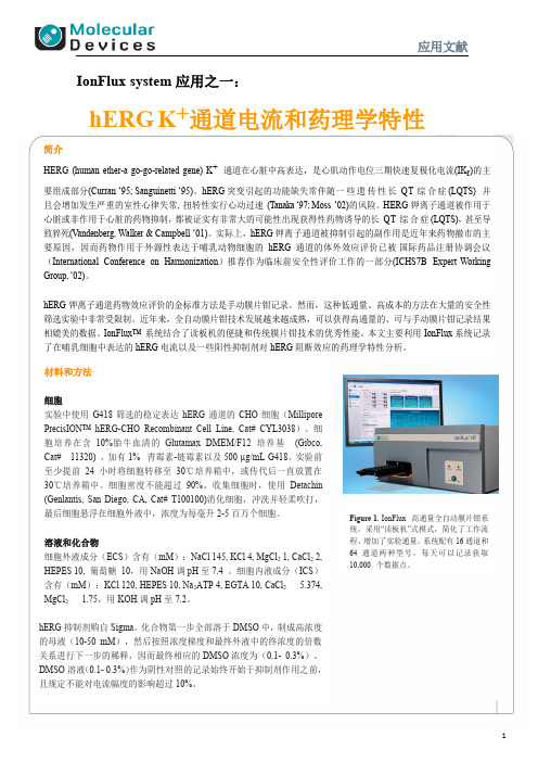 hERG K+通道电流和药理学特性(Molecular Devices)