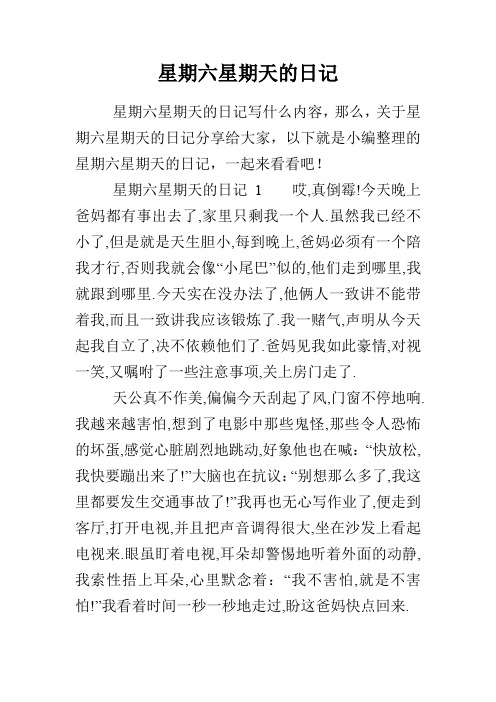 星期六星期天的日记