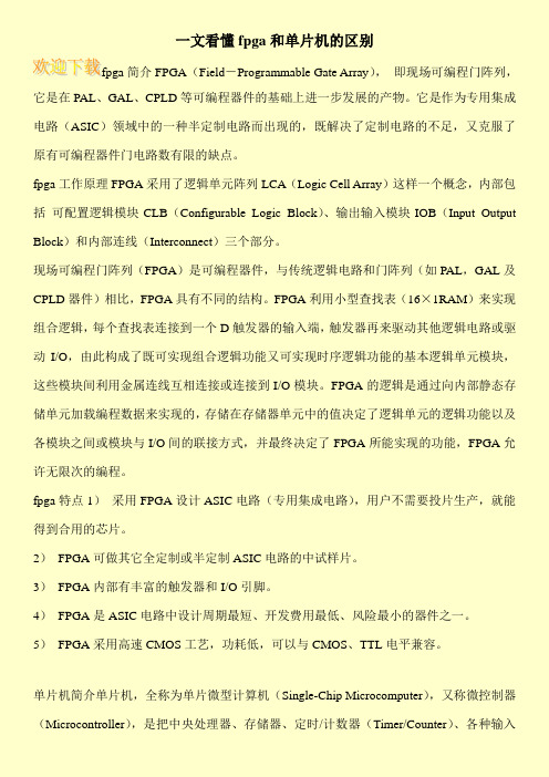 一文看懂fpga和单片机的区别