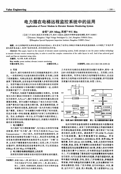 电力猫在电梯远程监控系统中的运用