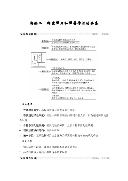 实验二探究弹力和弹簧伸长的关系