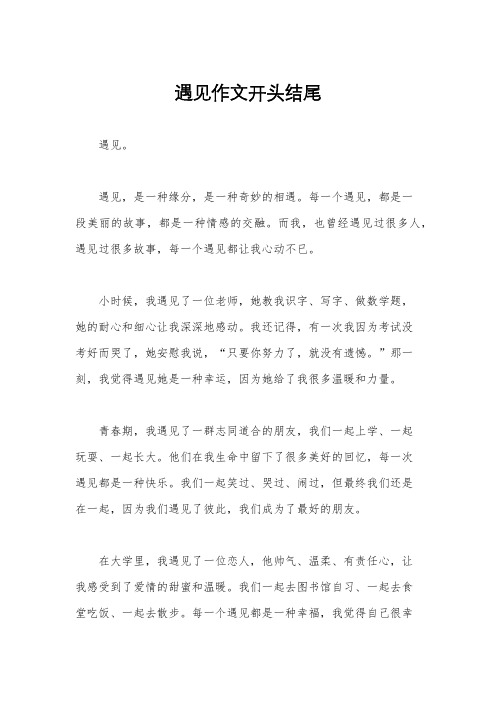 遇见作文开头结尾