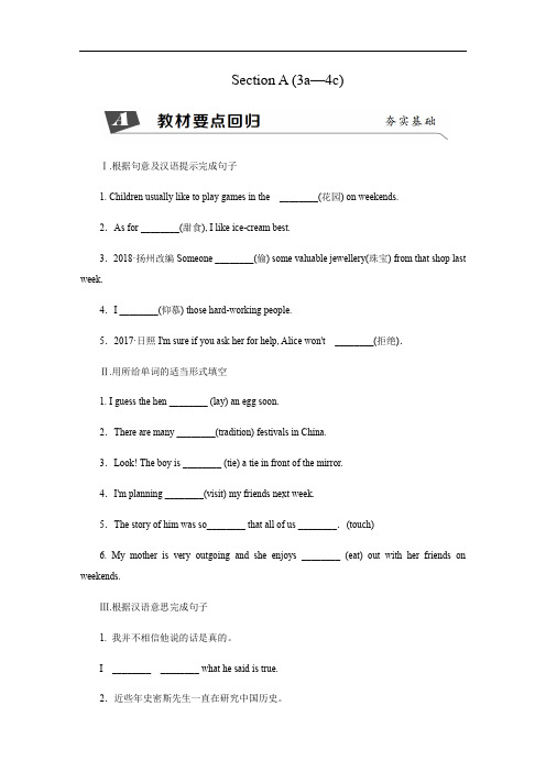 新突破人教新目标(山西专用)英语九年级上册Section A (3a—4c) 
