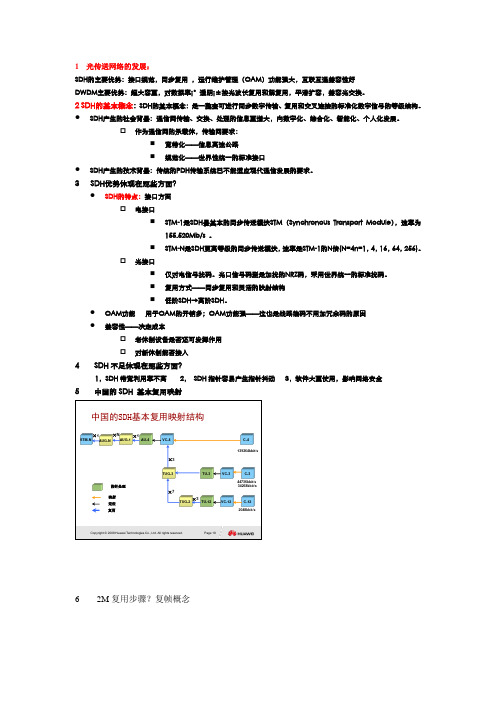 SDH所有知识点汇总
