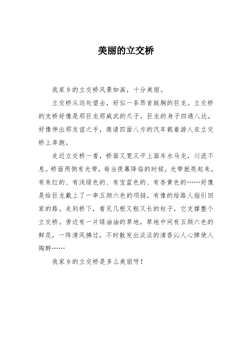 小学三年级作文：美丽的立交桥227
