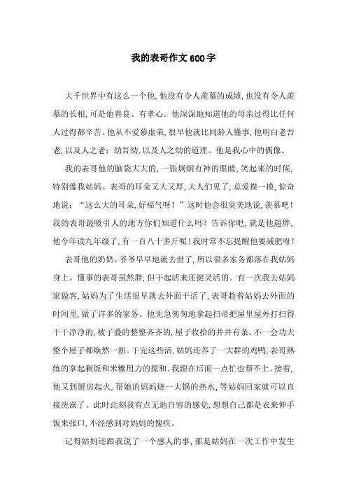 我的表哥作文600字