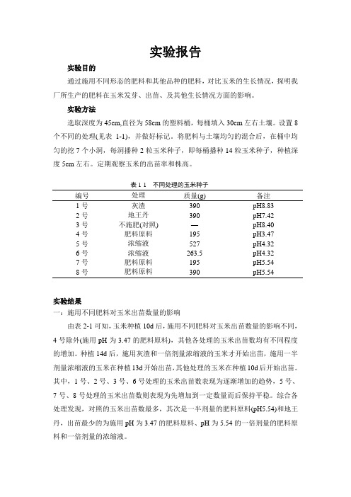 二、玉米实验报告