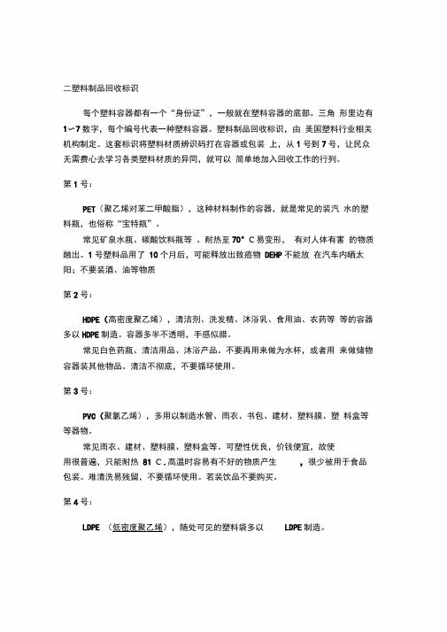 塑料制品回收标识.docx
