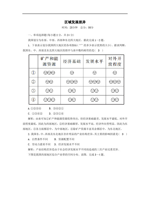 2021年高中地理第一章区域地理环境与人类活动3区域发展差异课后作业含解析湘教版必修3
