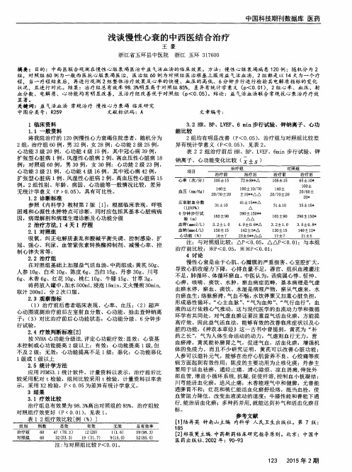 浅谈慢性心衰的中西医结合治疗
