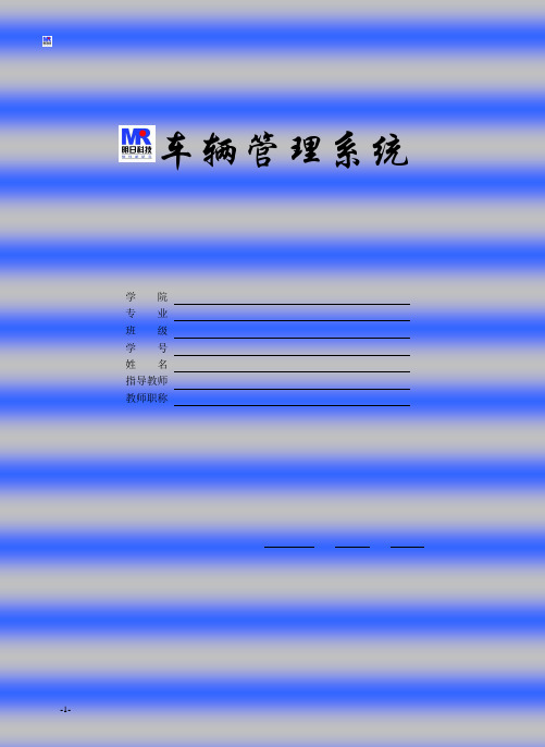 车辆管理系统毕业设计范例