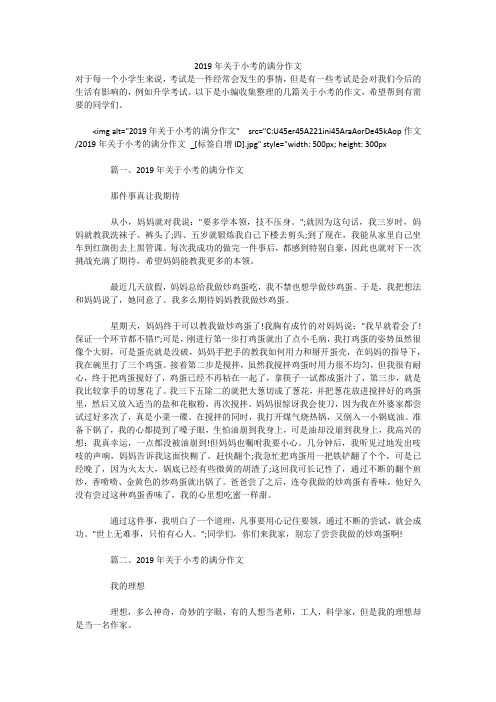 2019年关于小考的满分作文 