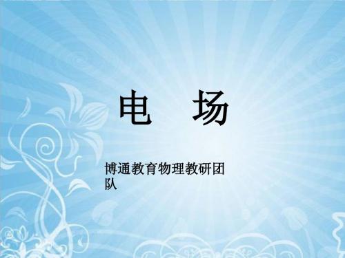上海 高二 电场  电路 专题 讲义