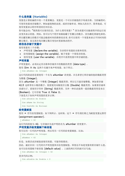 变量的概念