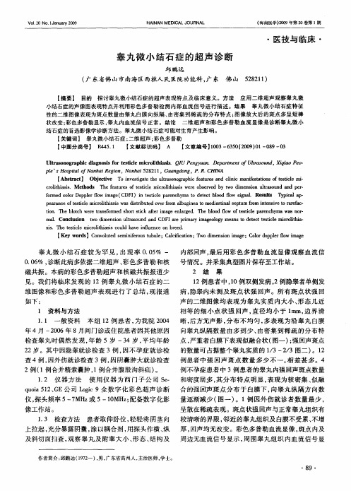 睾丸微小结石症的超声诊断