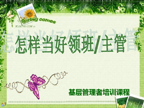 怎样当好领班和主管(PPT34页)