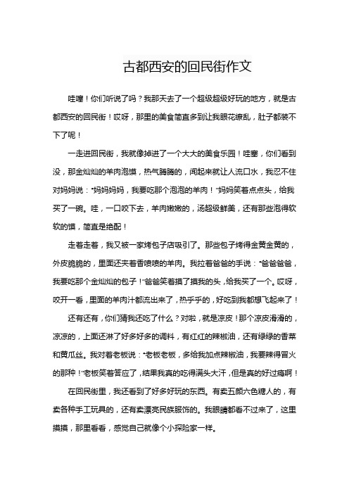 古都西安的回民街作文