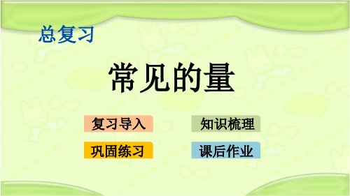 新北师大版六年级数学下册 总复习：1.15 常见的量 教学课件