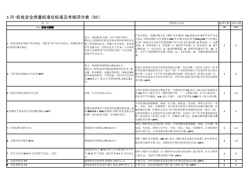 6月-机电安全质量标准化标准及考核评分表