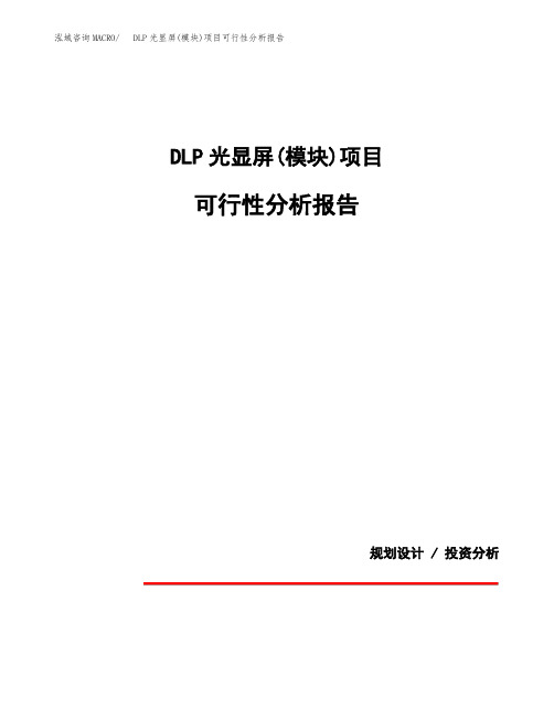 DLP光显屏(模块)项目可行性分析报告(模板参考范文)