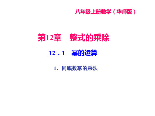 华东师大版八年级上册数学课件12.1幂的运算1.同底数幂的乘法