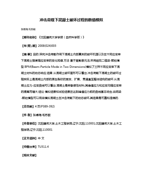 冲击荷载下混凝土破坏过程的数值模拟