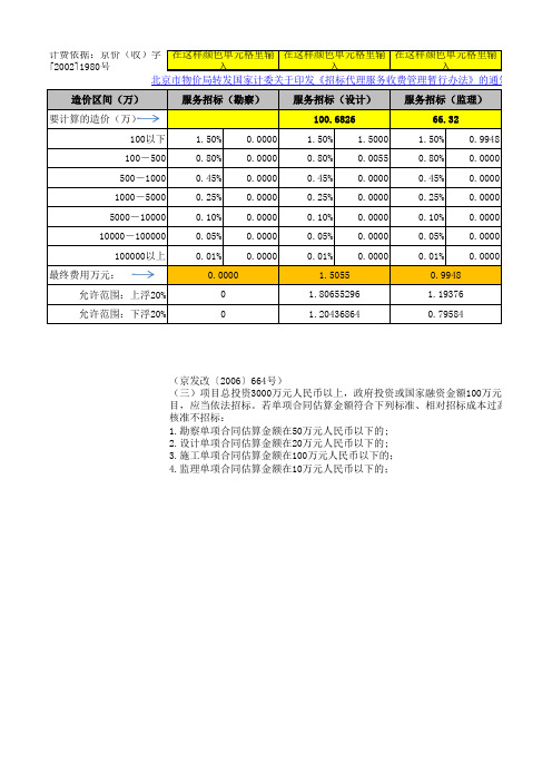 二类费计算表格