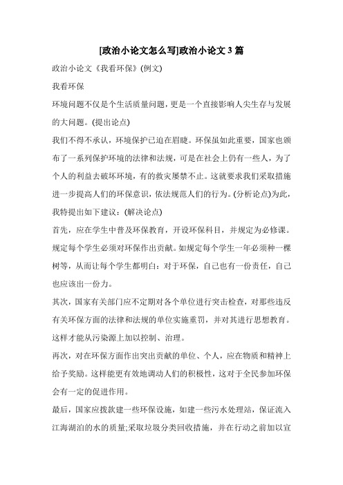 [政治小论文怎么写]政治小论文3篇