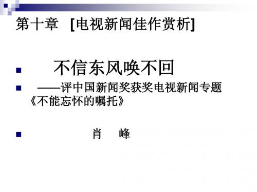 第十章电视新闻佳作赏析]