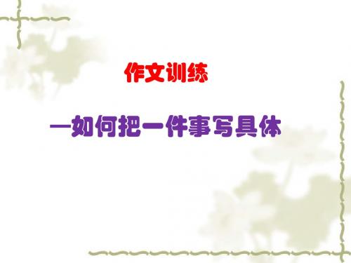 作文训练1如何把一件事写具体ppt