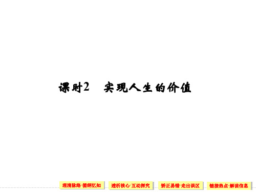 2020届高考政治(全国通用Ⅱ)一轮复习精品课件：必修四 第四单元 课时2 实现人生的价值