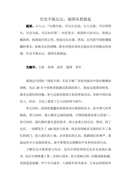 历史不能忘记论文