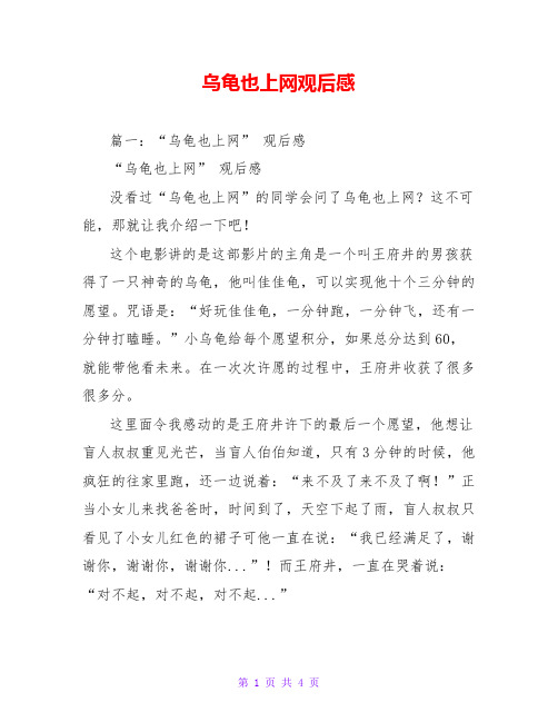 乌龟也上网观后感
