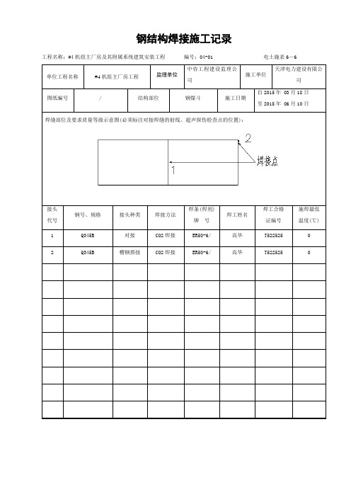 钢结构焊接施工记录-含内容