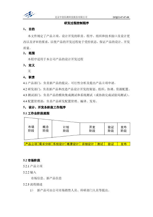 ISO9001研发过程控制程序