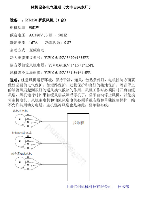 90KW风机设备电气说明(大丰自来水厂)