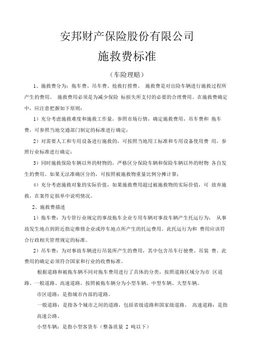 保险施救费标准