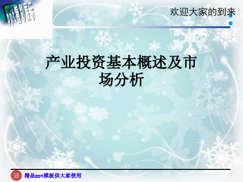 产业投资基本概述及市场分析