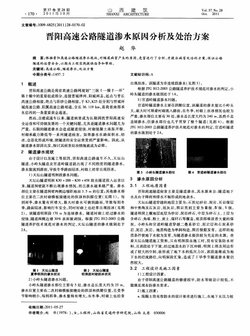 晋阳高速公路隧道渗水原因分析及处治方案