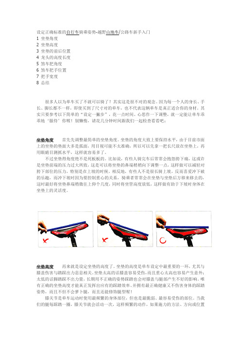 骑行新手自行车设置