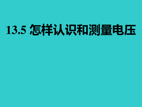 沪粤版九年级上册物理 13.5 怎样认识和测量电压 课件
