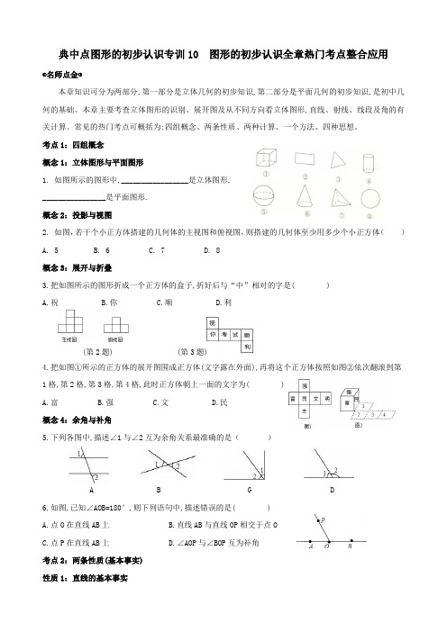 典中点图形的初步认识专训10  图形的初步认识全章热门考点整合应用