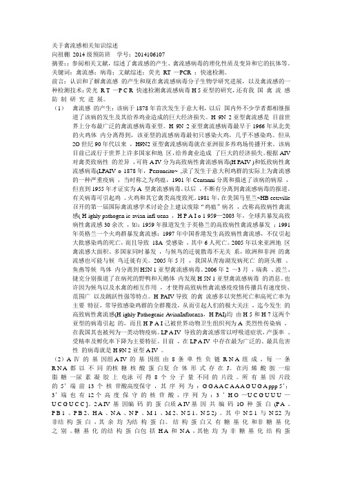 关于禽流感相关知识综述