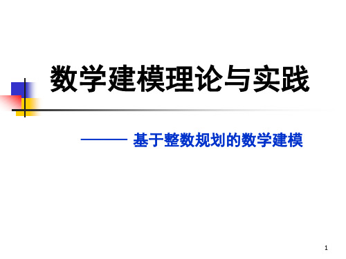 一般的整数规划模型的建立与求解