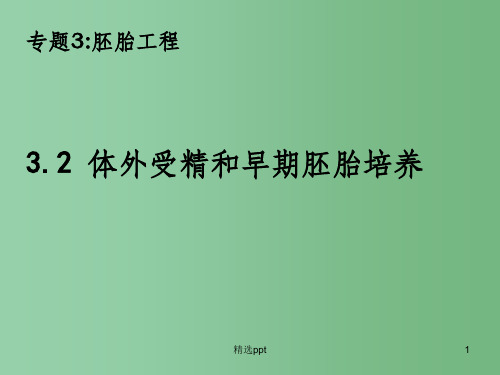 高考生物专题复习 体外受精和早期胚胎培养课件