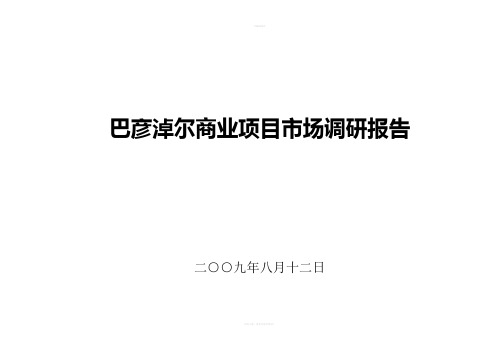 巴彦淖尔商业调研报告