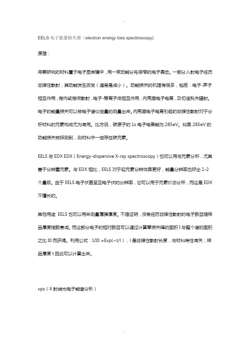 EELS和XPS的功能区别